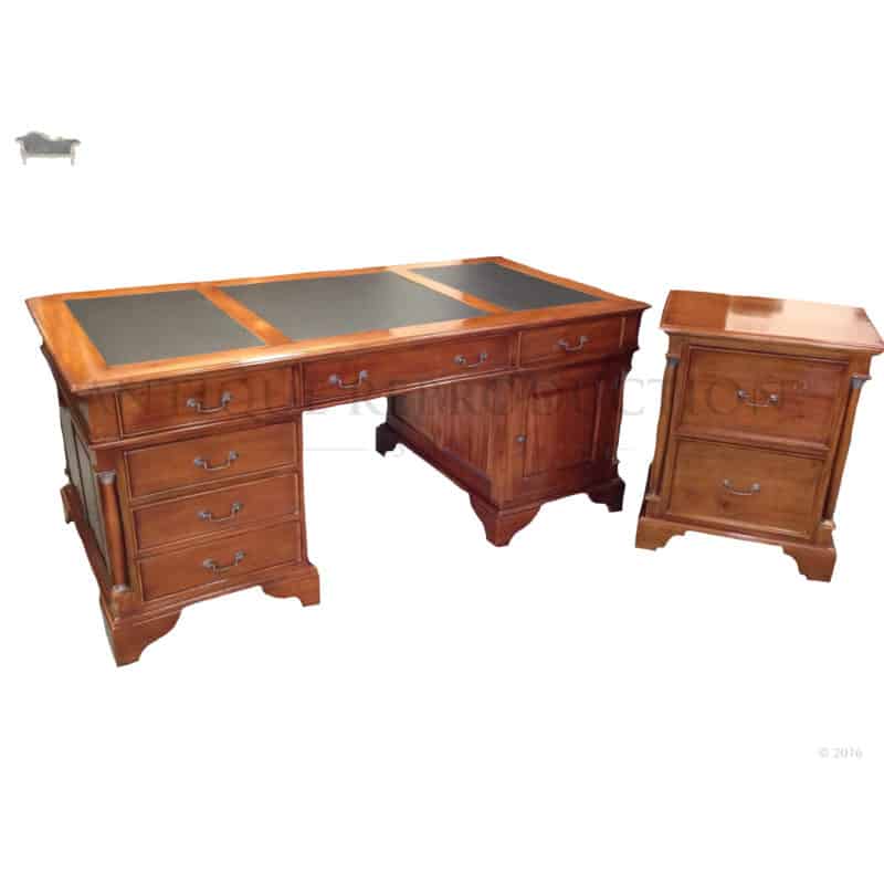 Empire Partner's Desk 180cm with Matching File 2 Draw Set