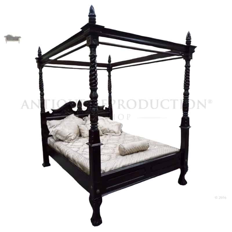 4 poster bed queen size chippendale - antique reproduction shop