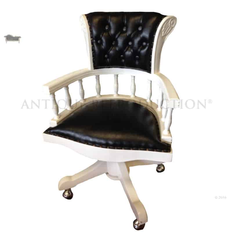 Captains Chair French Provincial White And Black Antique Reion Captains Chair French Provincial White, White Leather Captains Chair