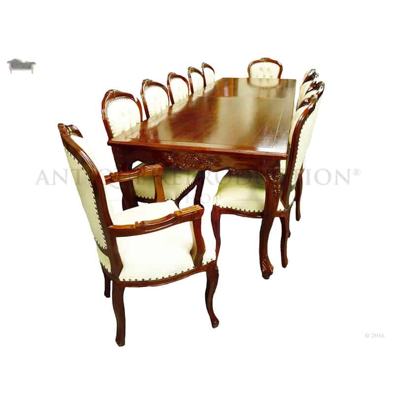 French Provincial Dining Setting 12, 12 Chair Dining Table