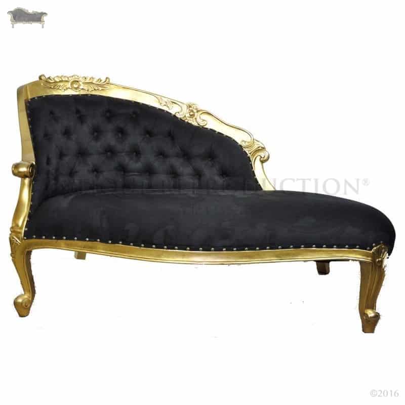French Provincial Love Seat Gold and Black