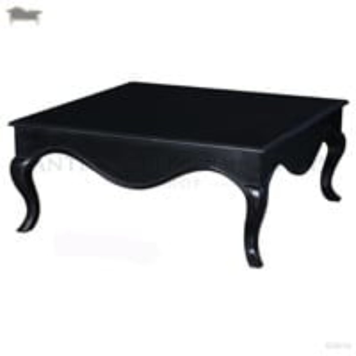 French Provincial Novo Noir Coffee Table Square Black Antique Reproduction Shop