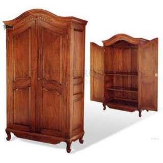 French Provincial Plain Style Armoire Wardrobe Antique