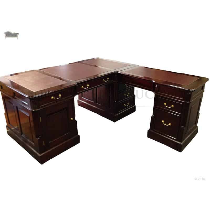 Partner S Desk 180cm With Return L Shape Writing Desk Antique