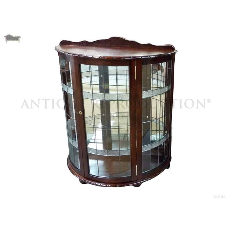 Tasmanian Oak Crystal Cabinet Half Round Plain Lead Light ...