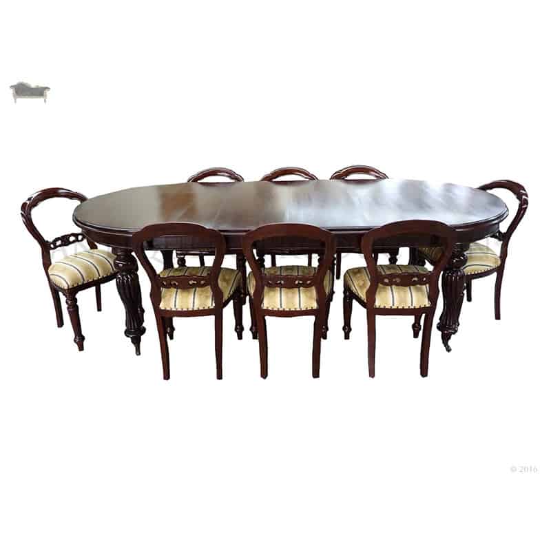 Victorian Antique Reproduction Dining Setting 8 Seater With Dutch