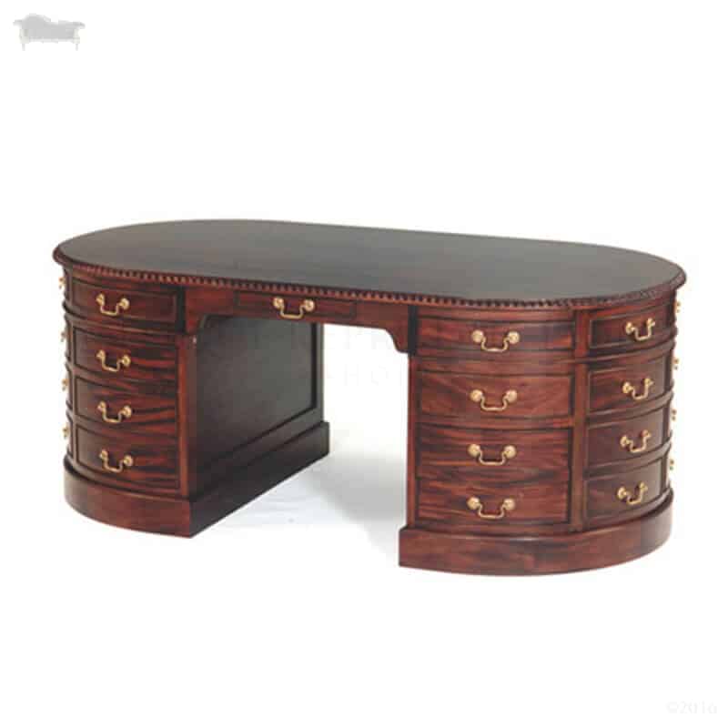 Chippendale Oval Antique Reproduction Round Desk