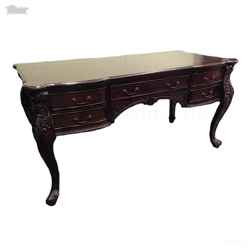 French Provincial Louis Ladies Writing Desk 5 Draw Antique