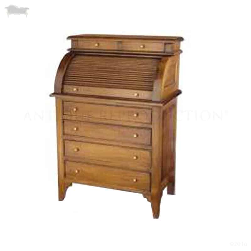 Traditional Roll Top Desk Mini Antique Reproduction Antique