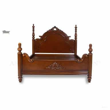 Colonial Reproduction Half Canopy Four Poster Bed Antique