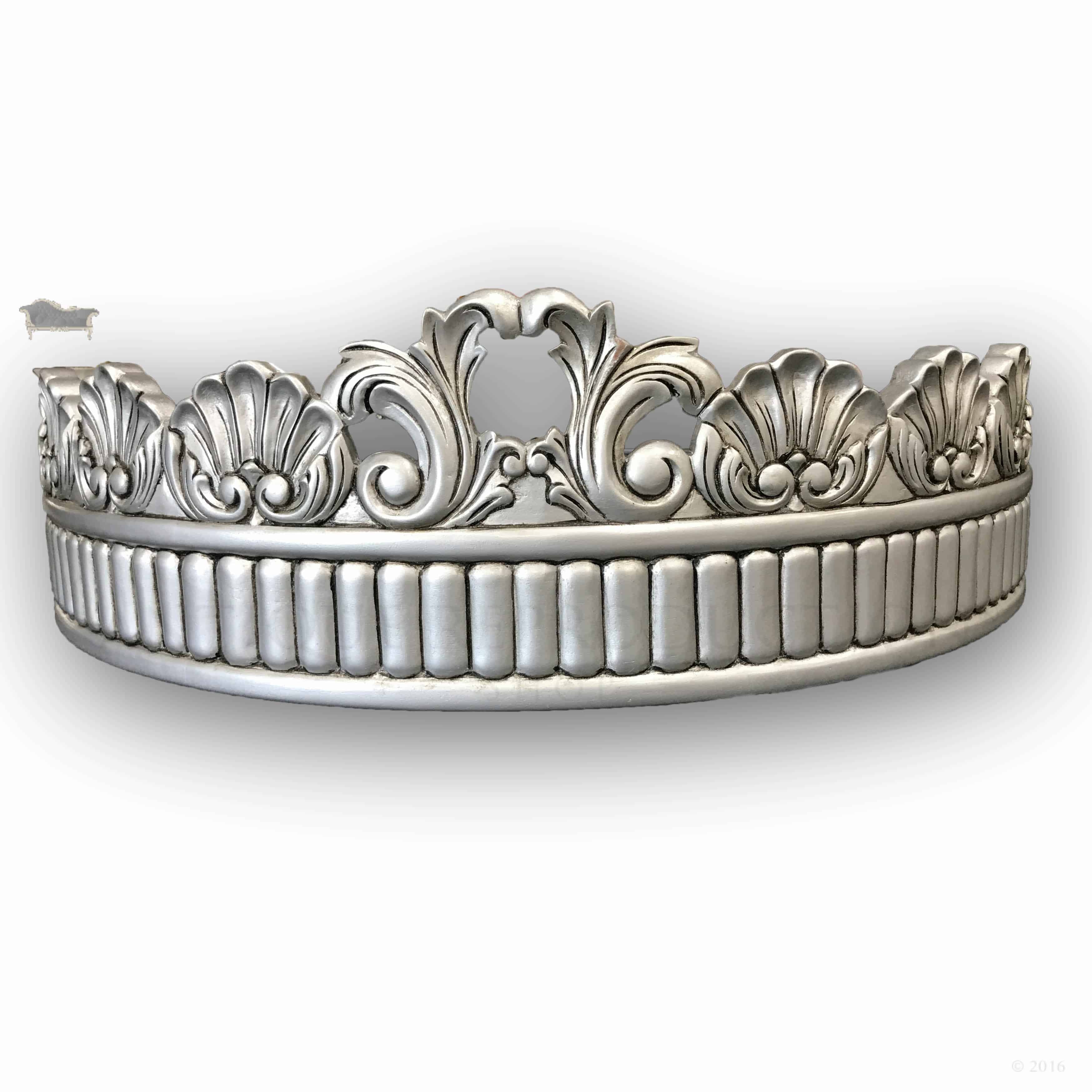 French Princess Bed Crown Canopy Wall Decor Antique Silver