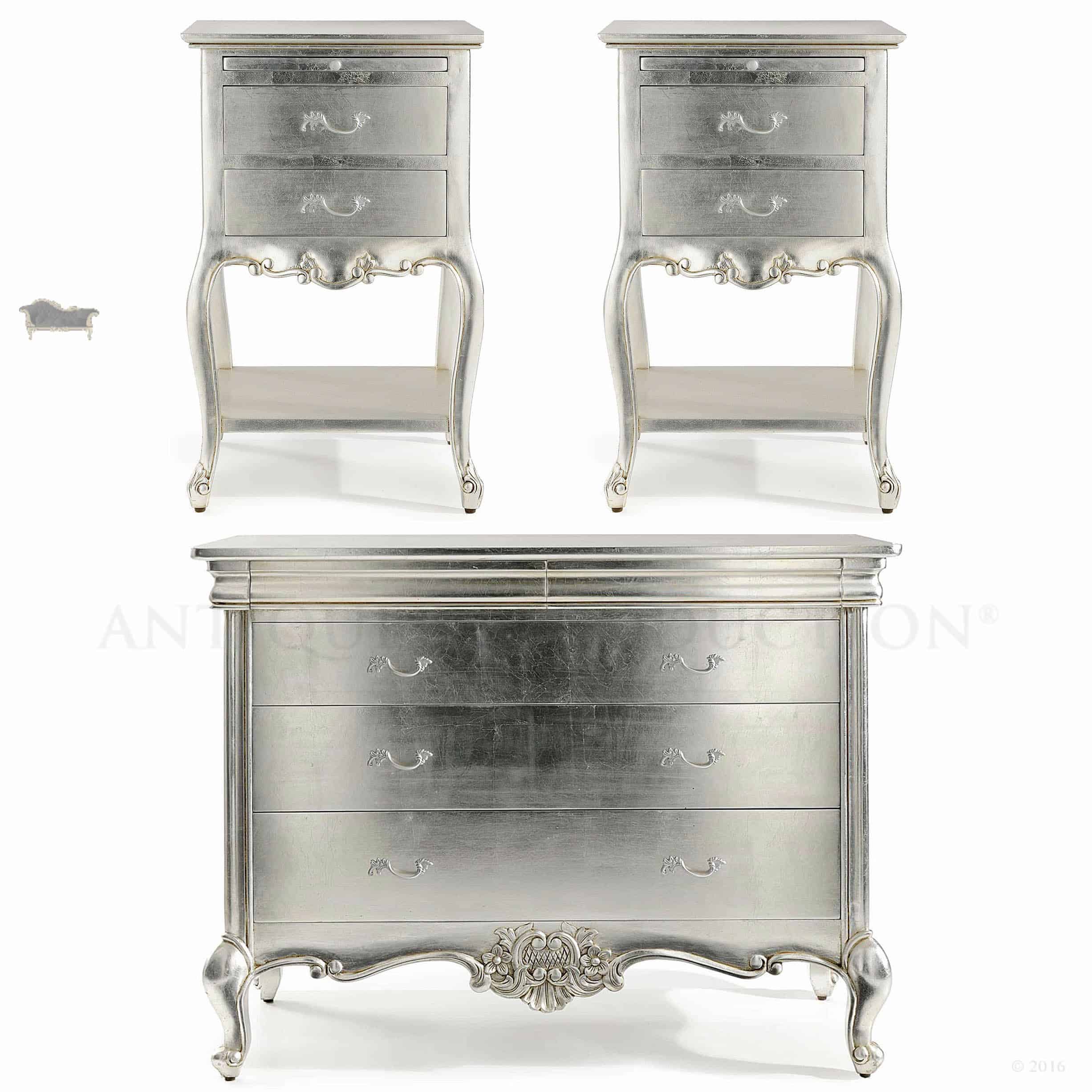 Louis French Provincial Bedside And Dresser Drawer Set Antique