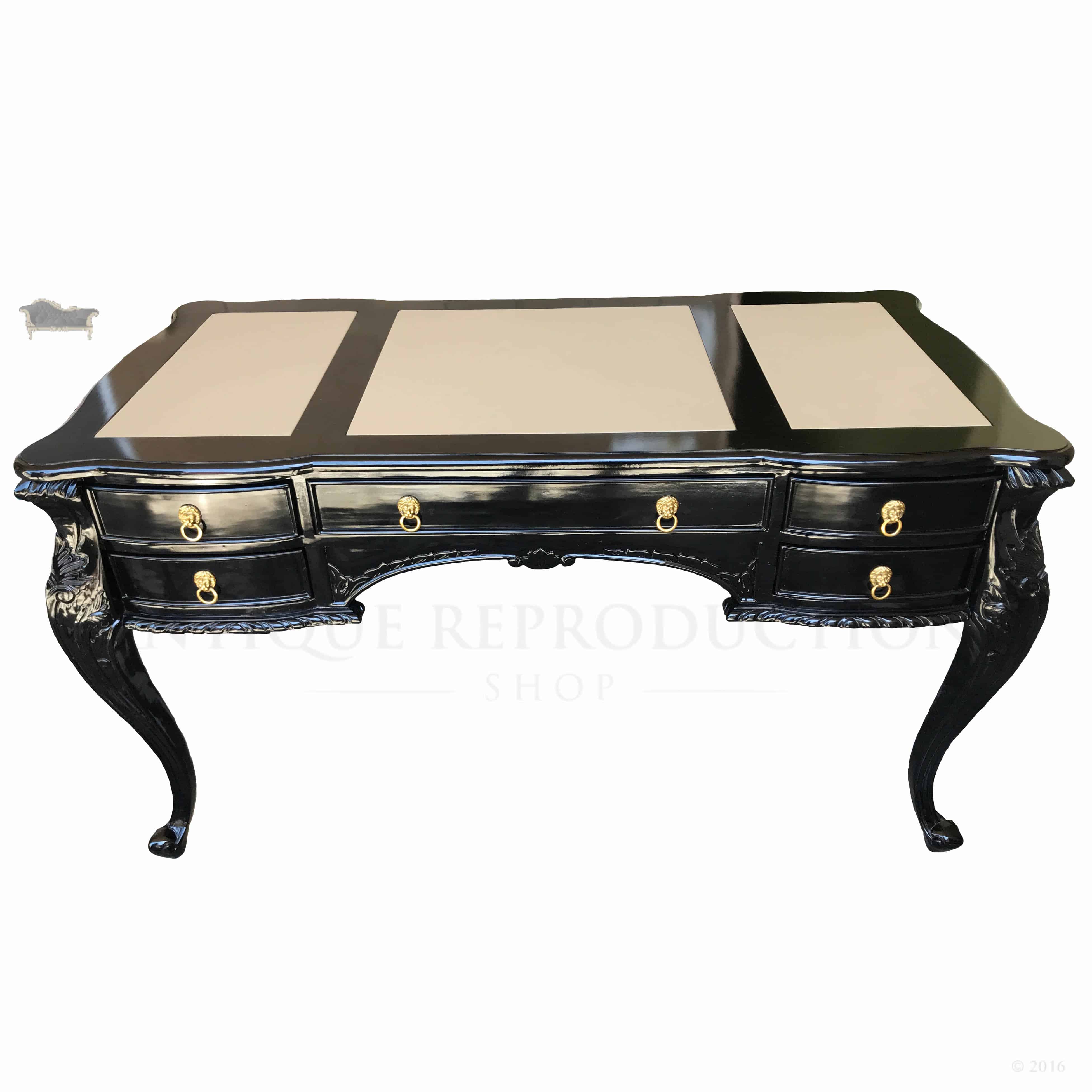 French Provincial Writing Desk 5 Drawer With Inlay Antique French Provincial Writing Desk 5 Drawer