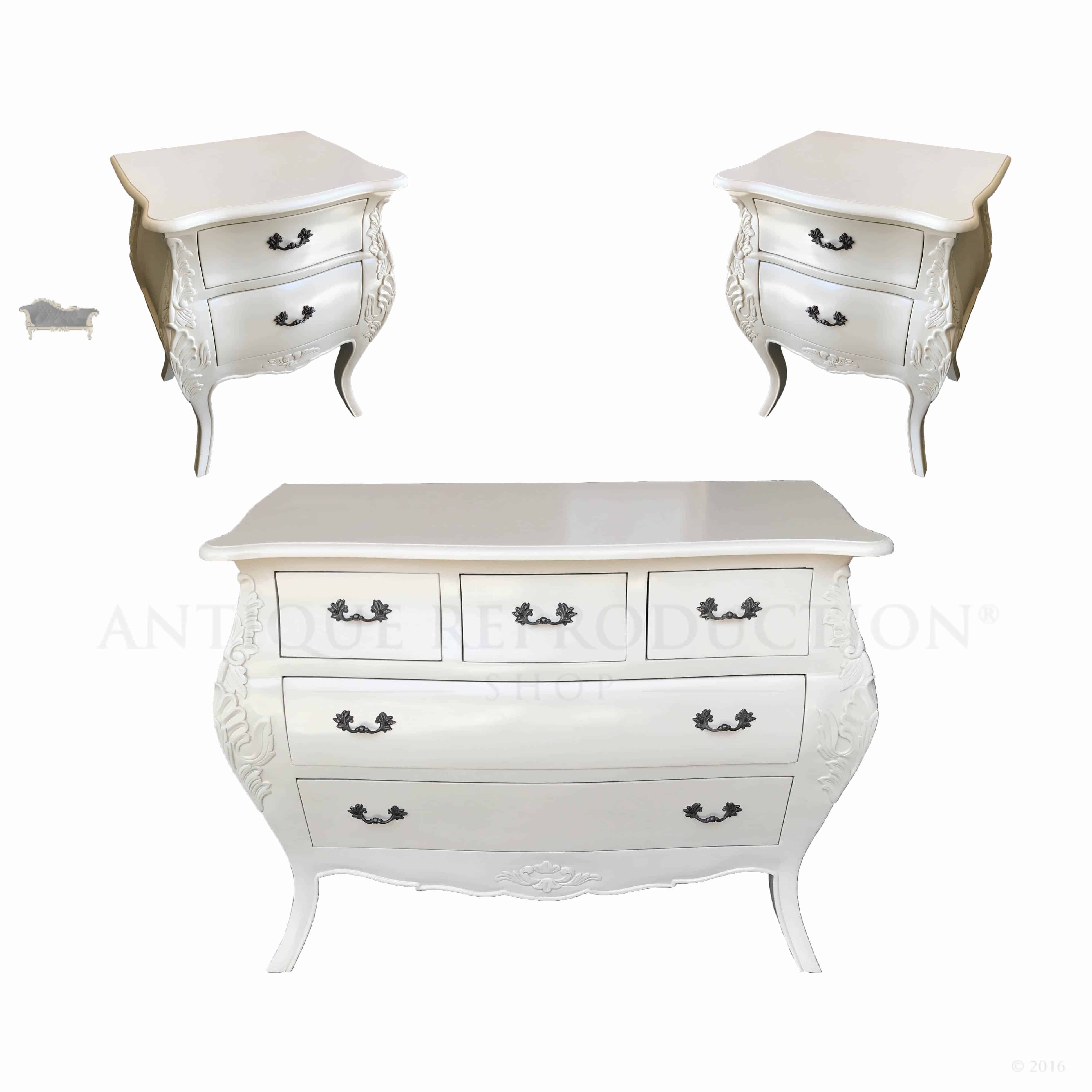 Bombay Bedsides And Chest Of Drawers Set Antique Reproduction Shop